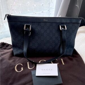 Gucci Abbey D-Ring Monogram black tote